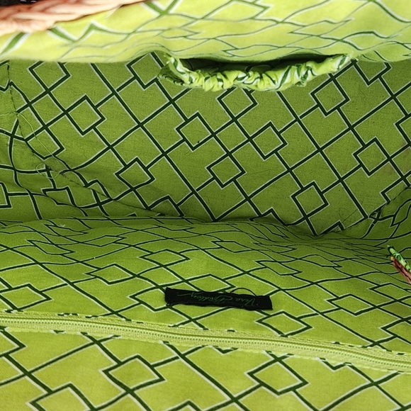 Vera Bradley Floral Straw Beach Tote Bag With Seashell Accents - Picture 8 of 8